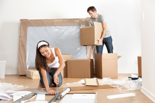 Packing materials and organised moving boxes for a Notting Hill home move