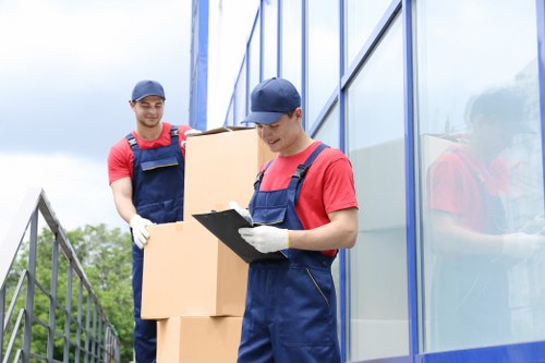 Removal team preparing a move in a Notting Hill residential street